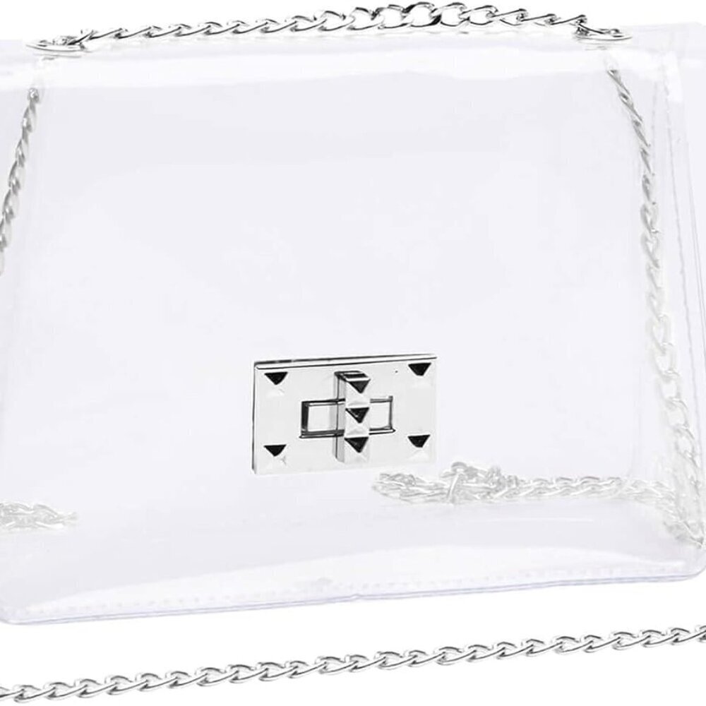 Clear Stadium Bag PVC Crossbody Purse Compact Secure Travel & Event